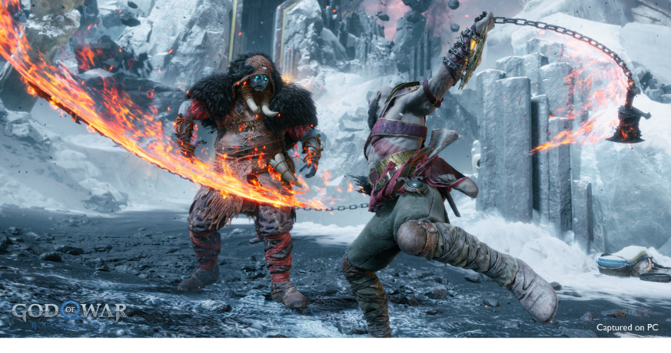 Combat God Of War Ragnarok sur pc