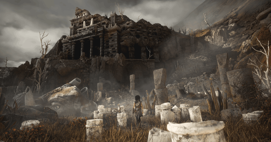 Sophia explorant les ruines antiques de Crète dans Resonance A Plague Tale Legacy