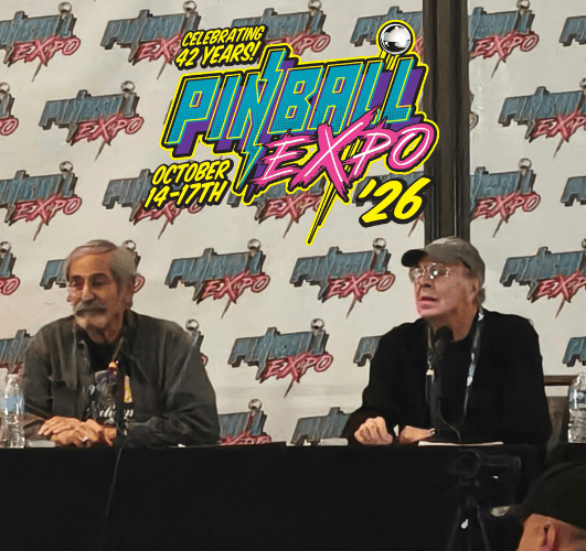 Pinball Expo 2026 Roger Sharpe et Pat Lawlor Seminaire
